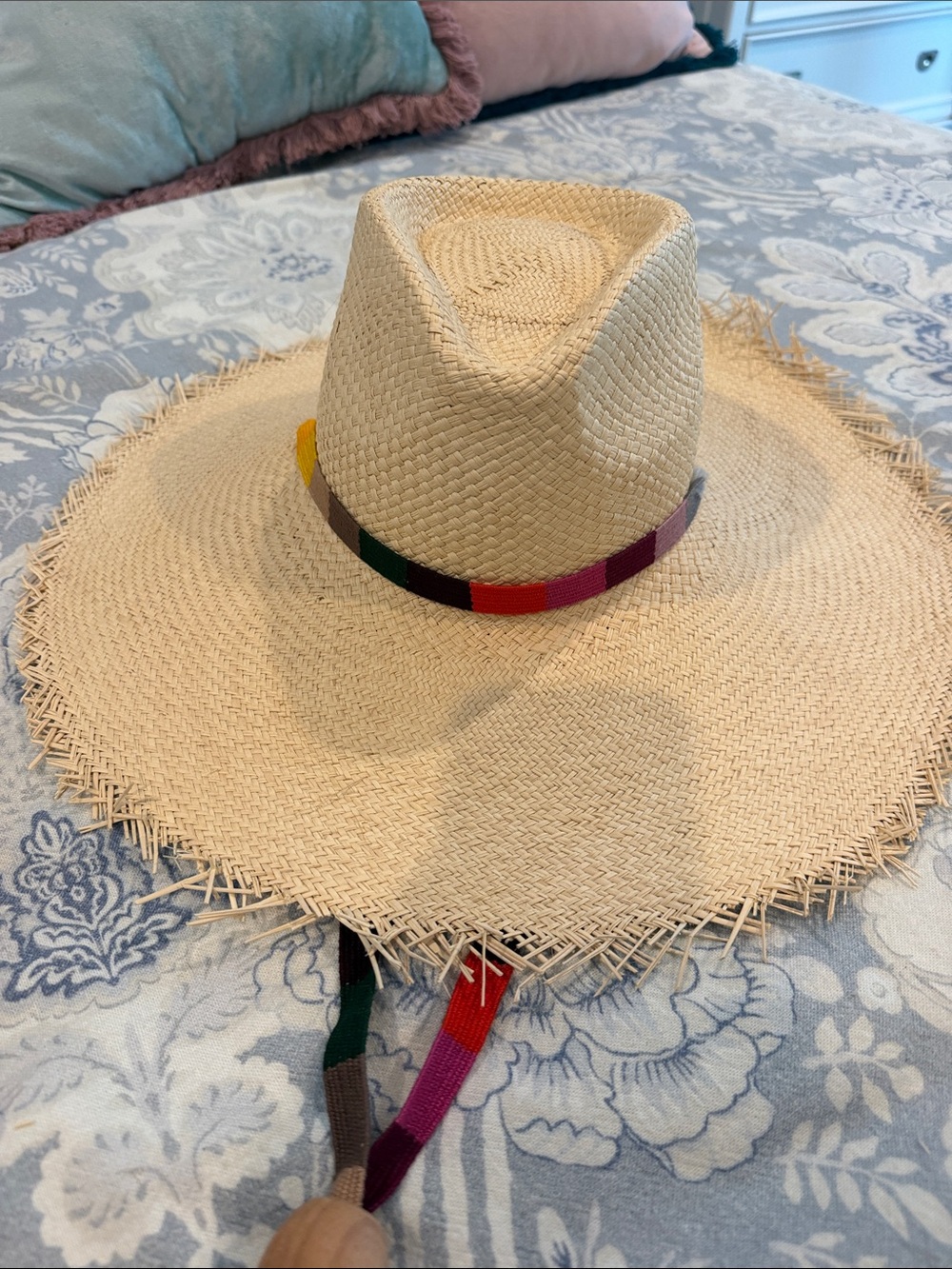 Sunshine Tienda Straw Sun Hat with Multicolor Band - Natural xs/s
